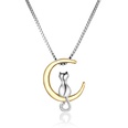 Simple Moon Cat Stud Earrings Necklace Fashion Alloy Clavicle Chainpicture11